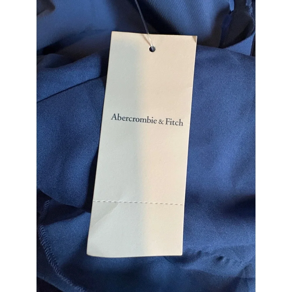 NWT Abercrombie & Fitch Blue Ruffle Maxi Dress